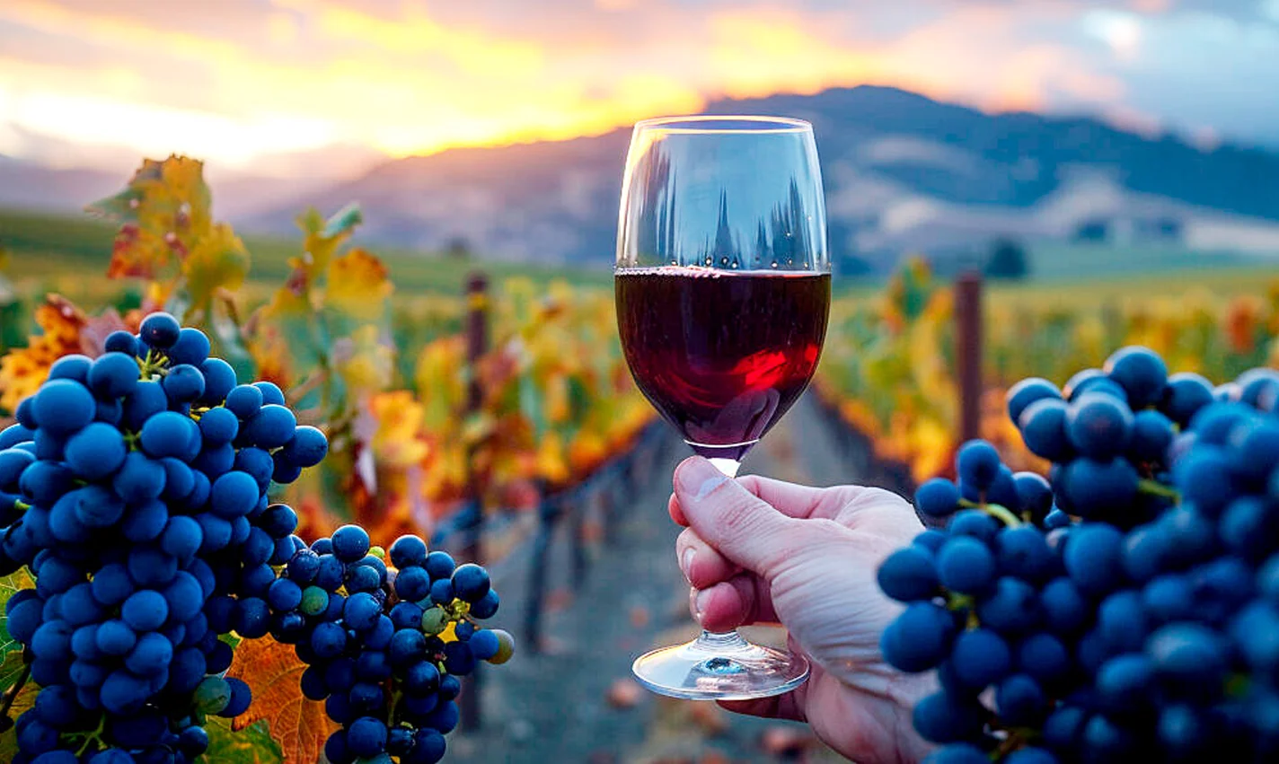 Viñedos de Mendoza con montañas al fondo